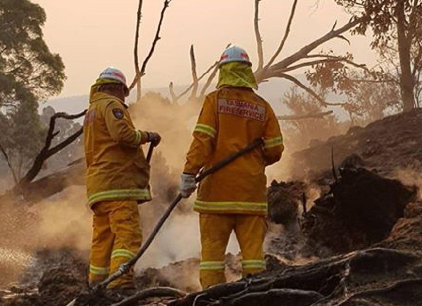Firefighters team up to save Huon